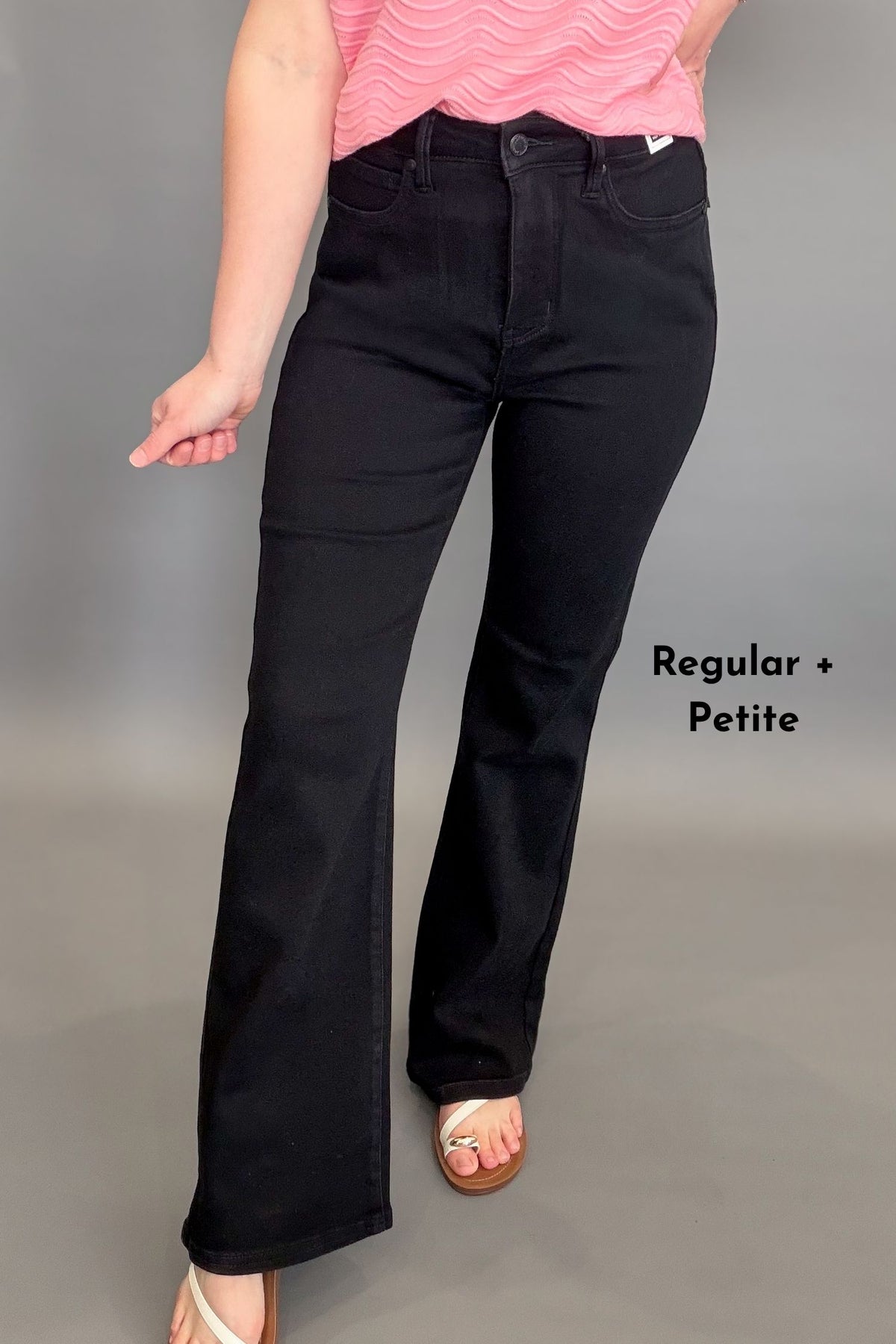 Judy Blue Brit high waist tummy control black bootcut jeans with stretchy comfortable fit.
