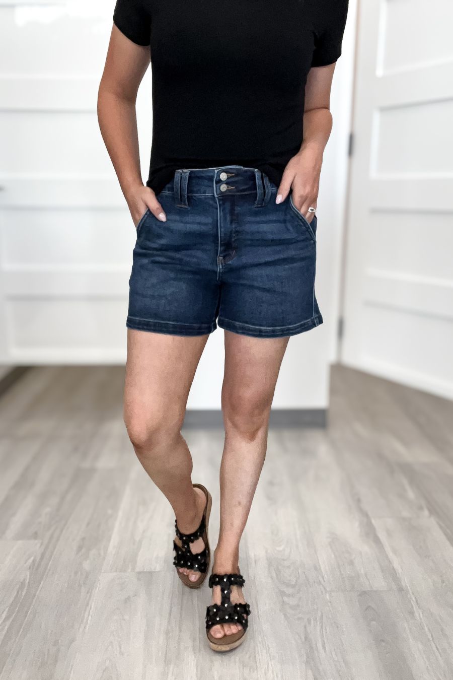 Judy Blue High Waist Double Button Waistband Shorts
