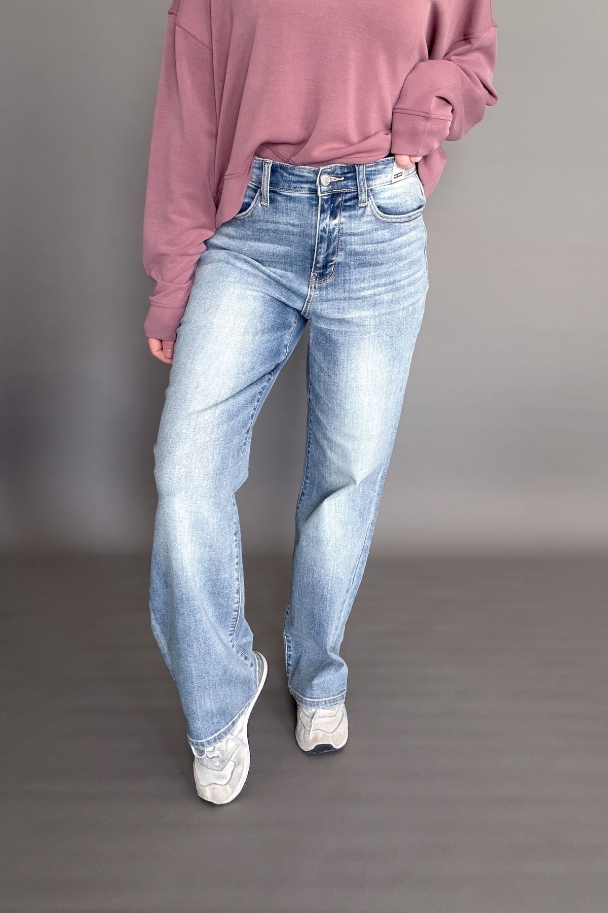 Judy Blue High Waist Straight Leg- Lt. Wash