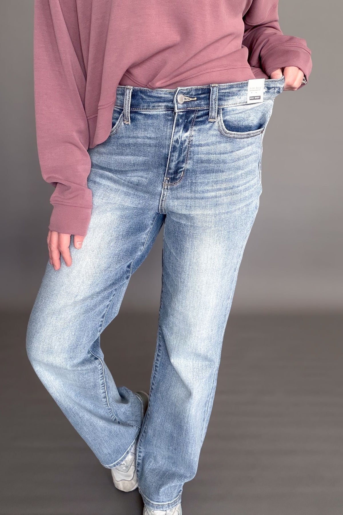 Judy Blue High Waist Straight Leg- Lt. Wash