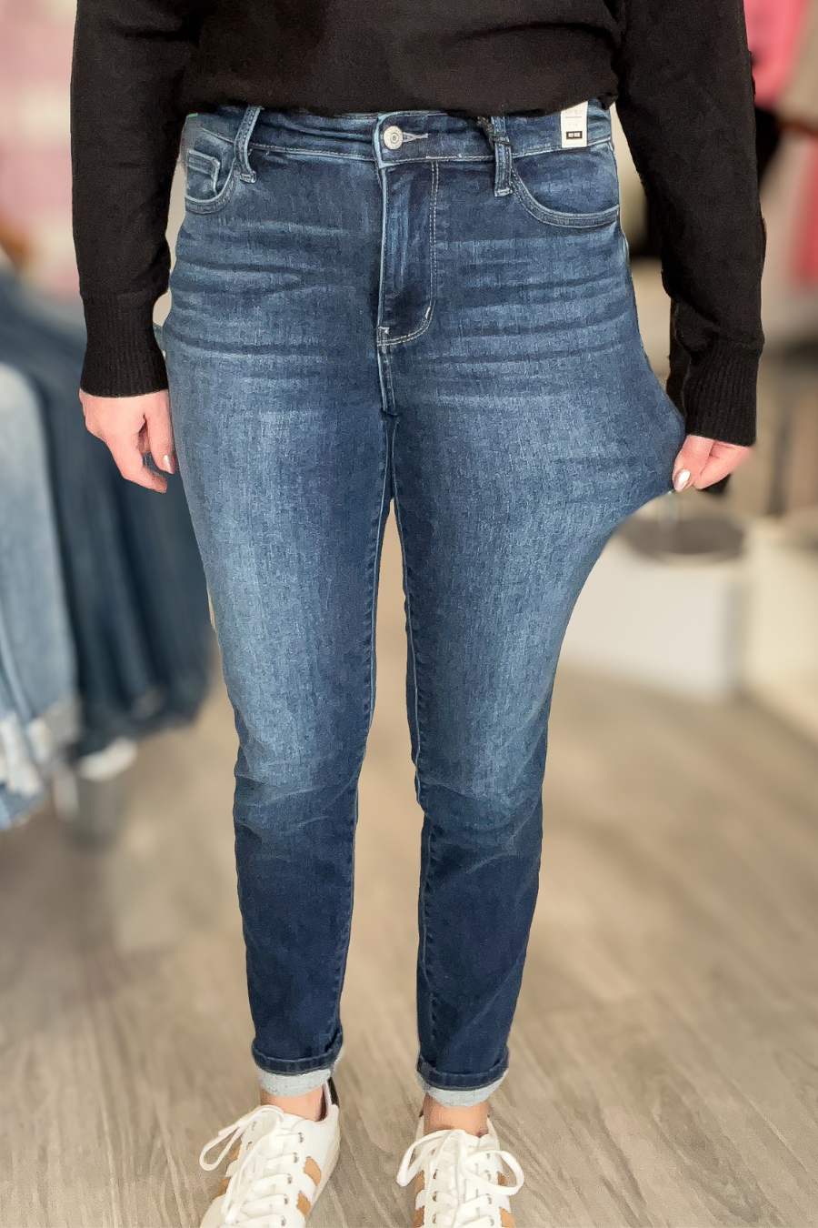 Judy Blue Melody Mid Rise Thermal Skinny- Dark Wash