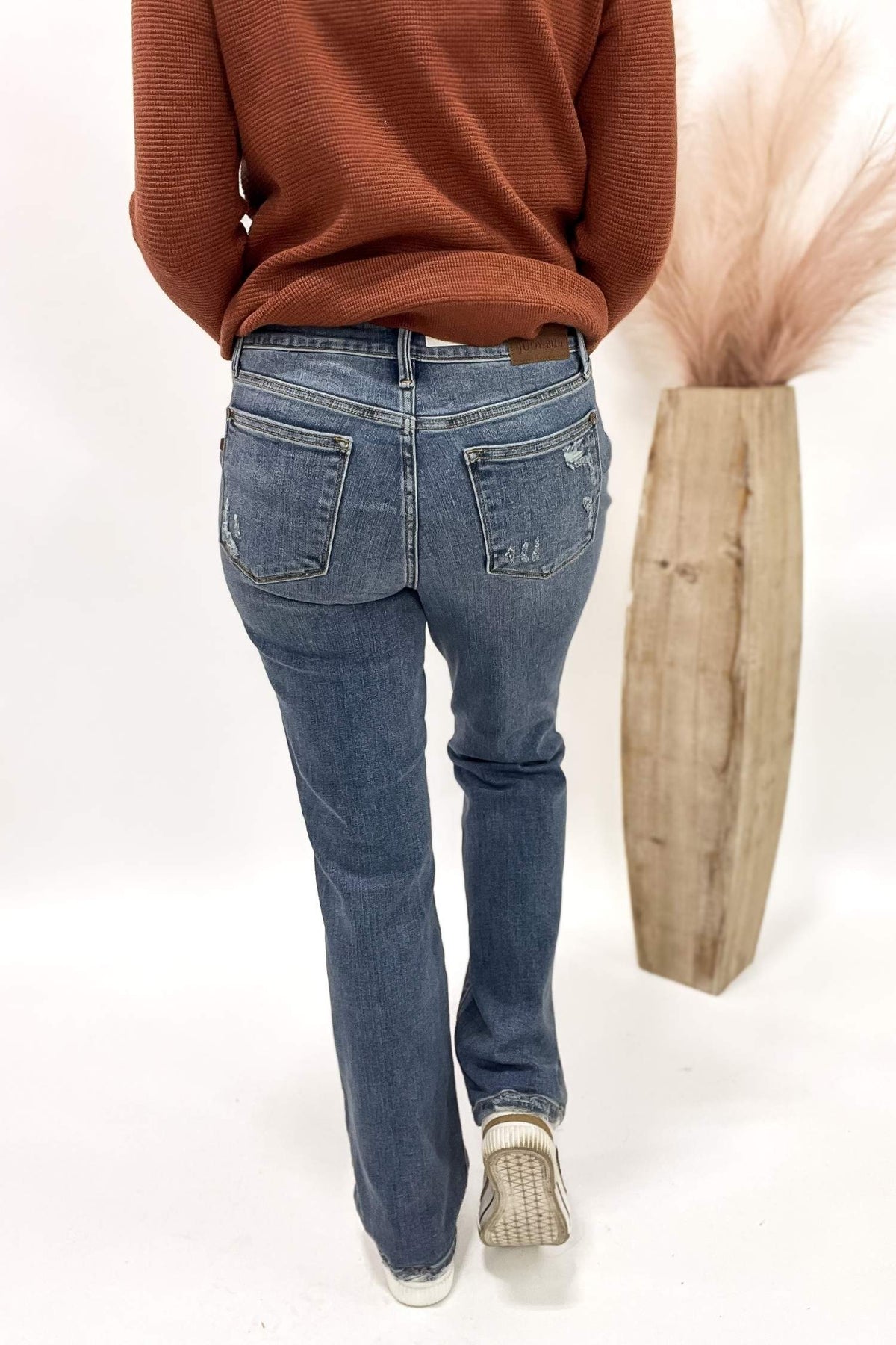 Judy Blue Sabrina Mid Rise Vintage Wash Boot Cut Jeans