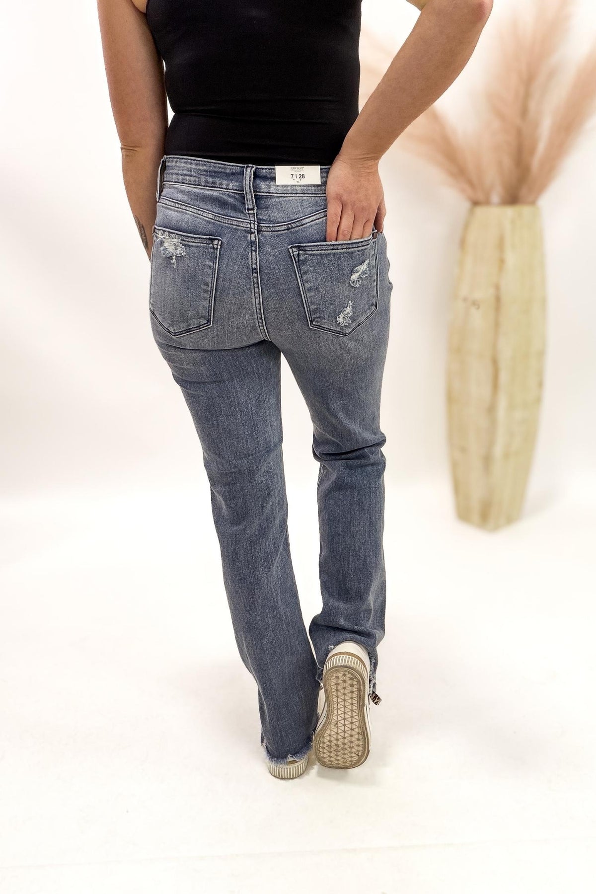 Judy Blue Sandra Destroyed Mid Rise Straight