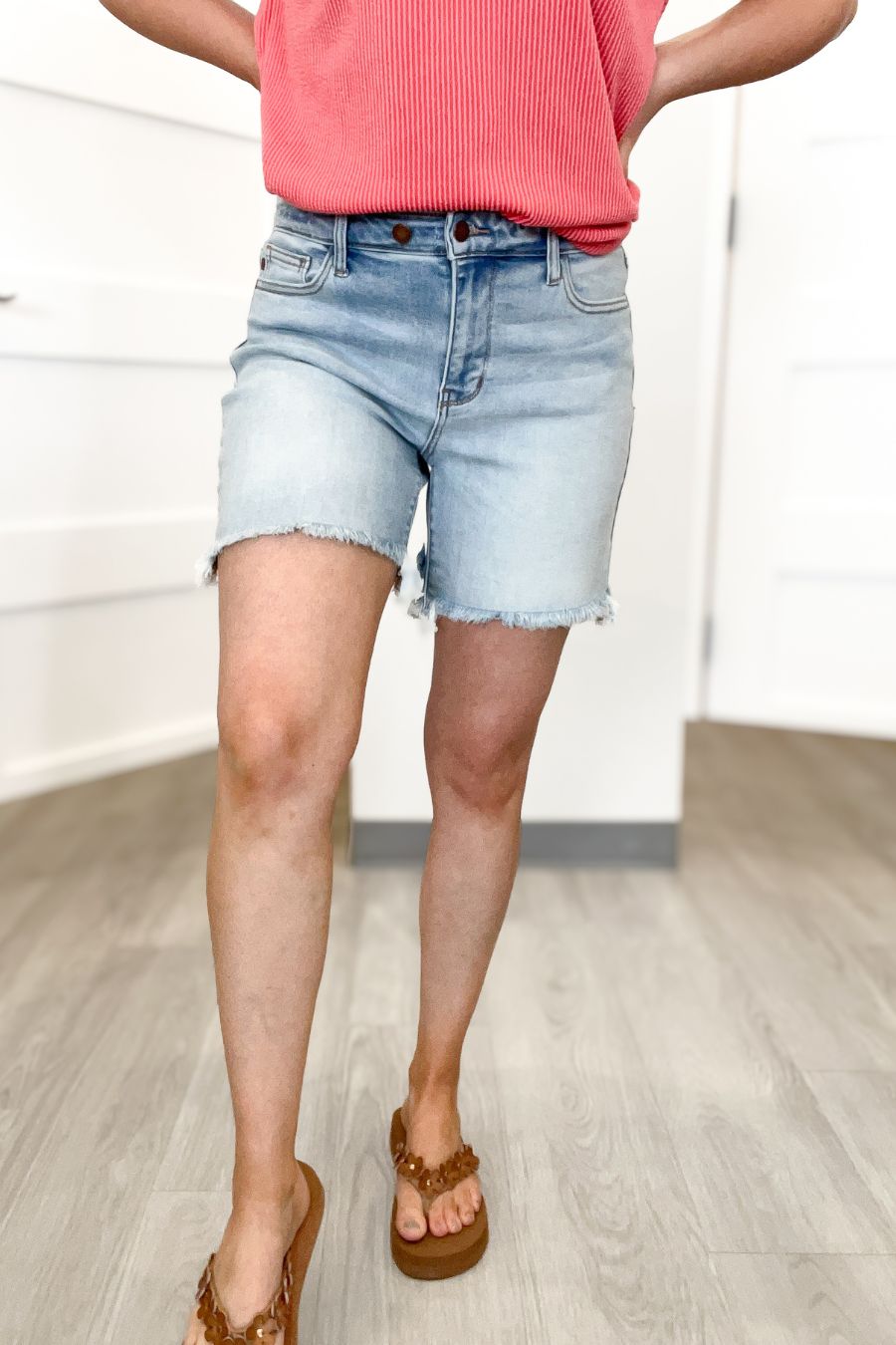Judy Blue Tegan Cut Off Dad Shorts