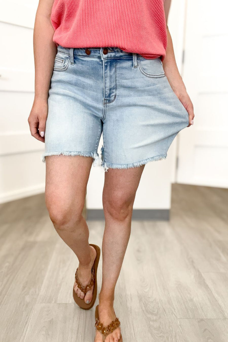 Judy Blue Tegan Cut Off Dad Shorts