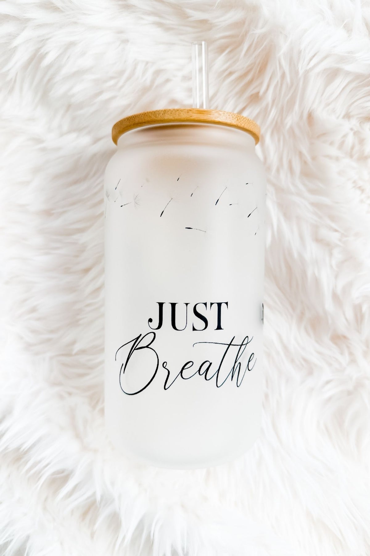 Just Breathe 16oz Glass Tumbler