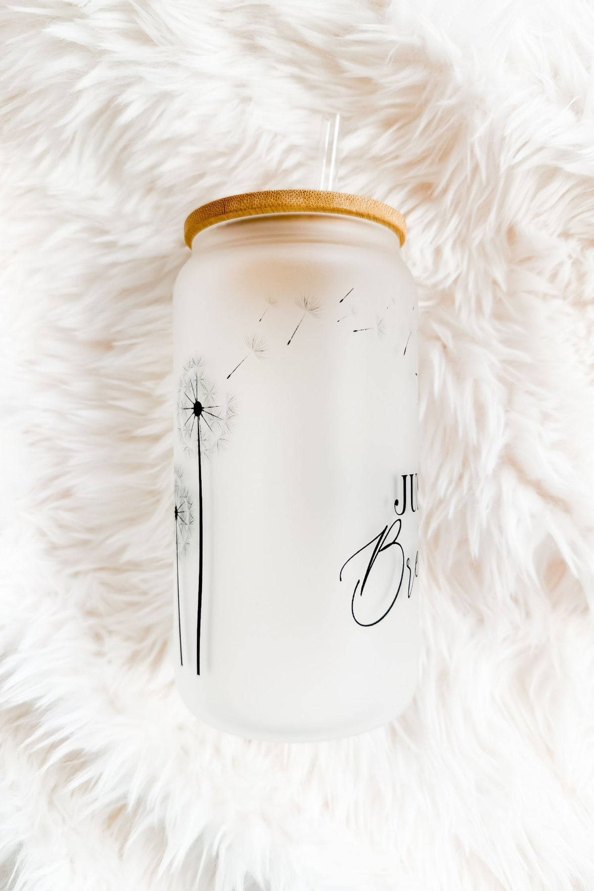 Just Breathe 16oz Glass Tumbler