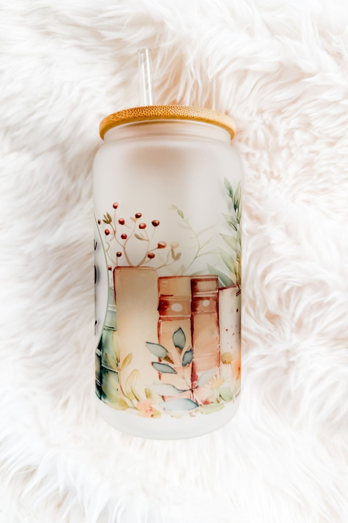Just a Girl Who Loves Books 16oz Frosted Glass Tumbler