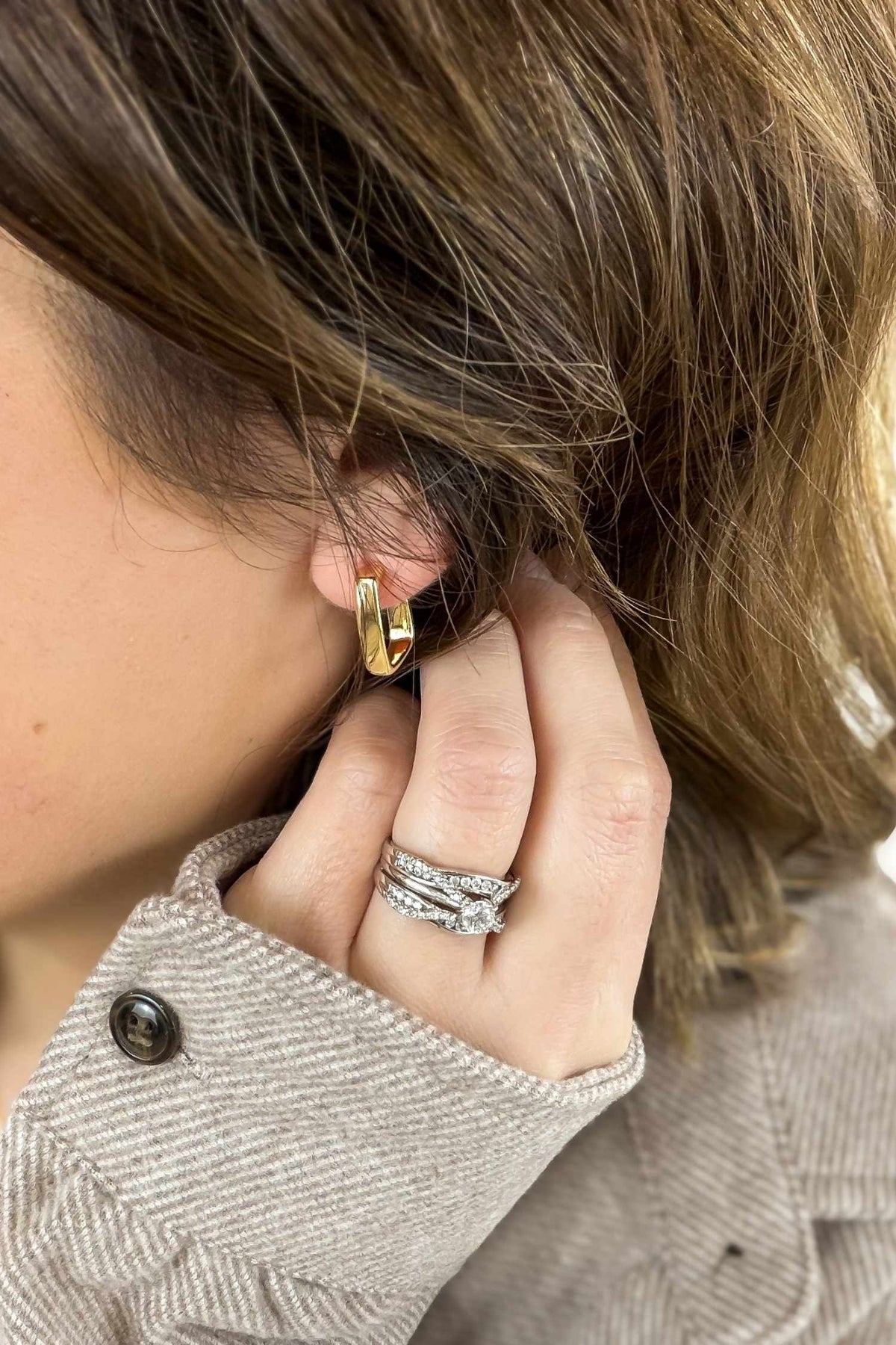 Kate Gold Plated Stud Earrings