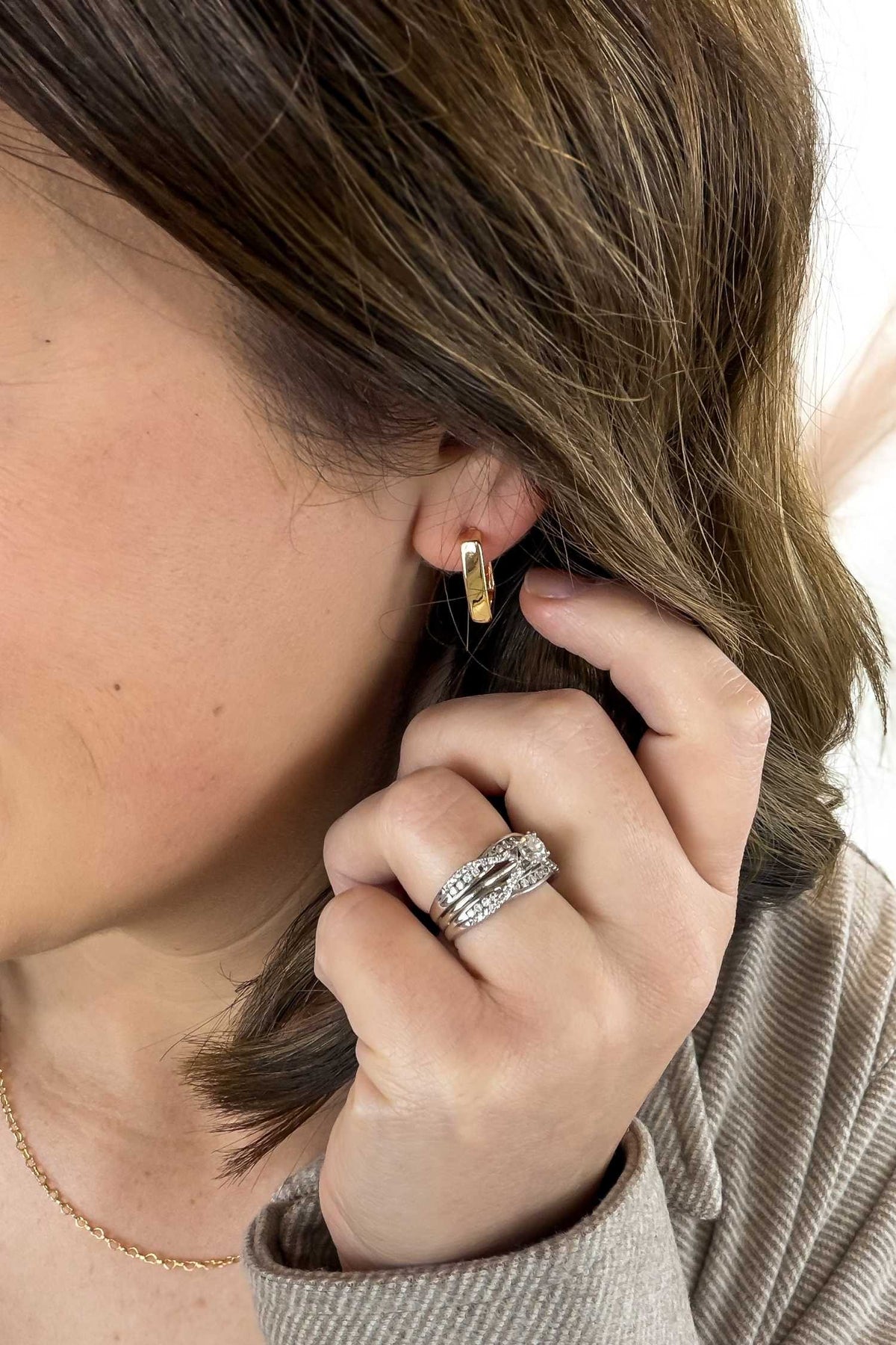 Kate Gold Plated Stud Earrings