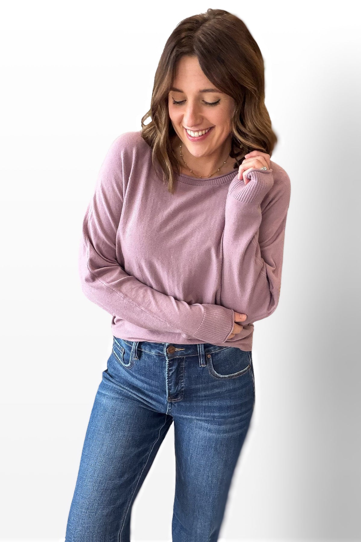Lavender Dolman Sleeve Sweater