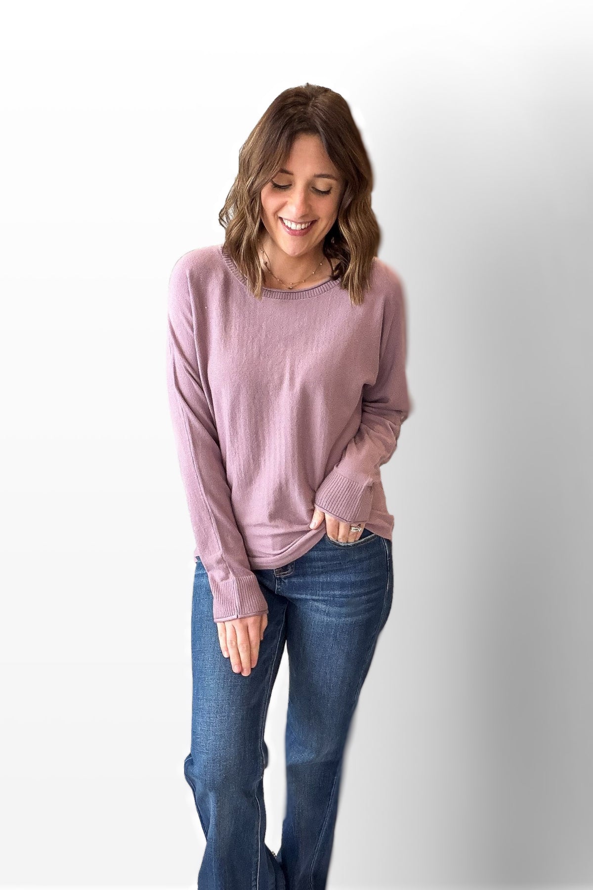 Lavender Dolman Sleeve Sweater