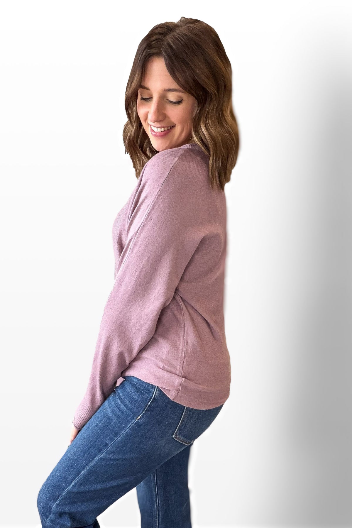 Lavender Dolman Sleeve Sweater