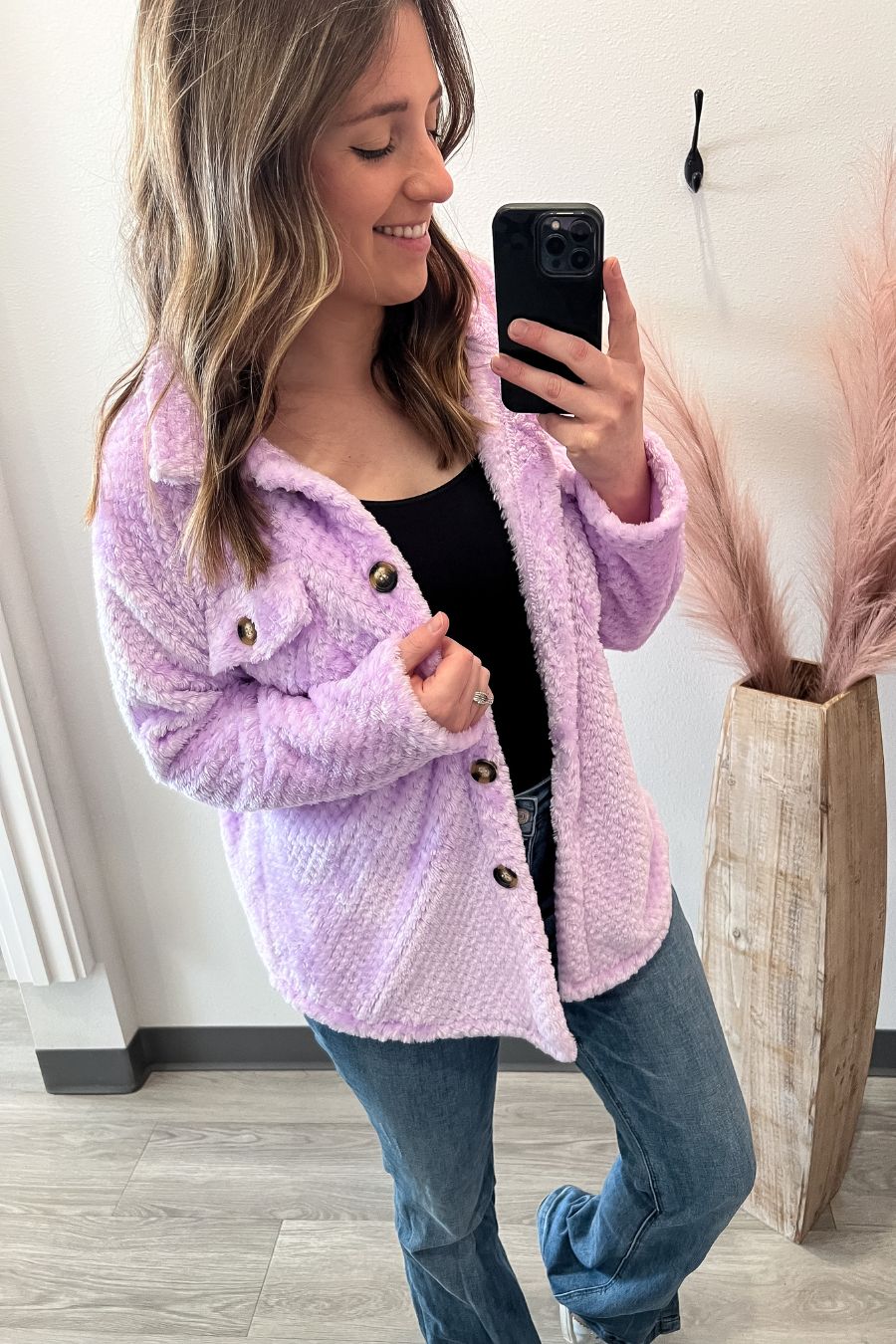 Lavender Fleece Shacket