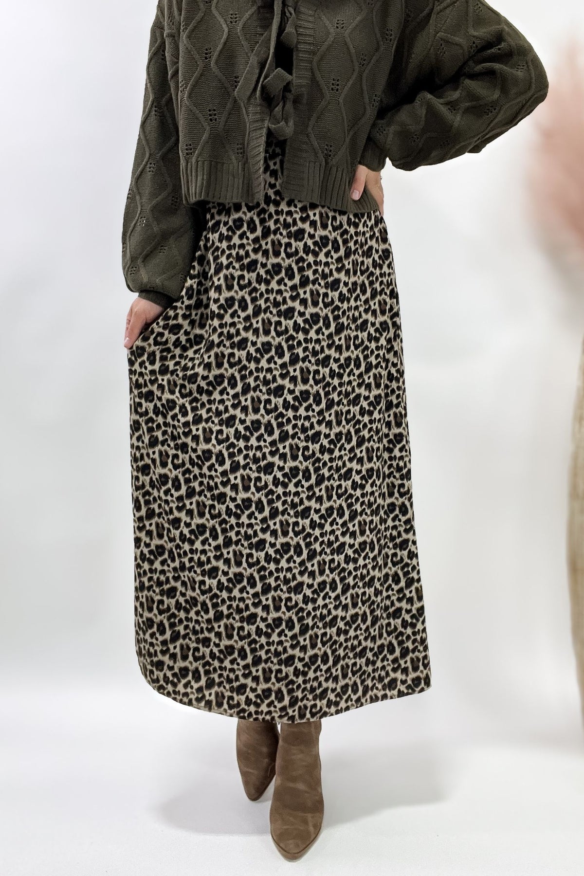 Leopard Print Maxi Skirt