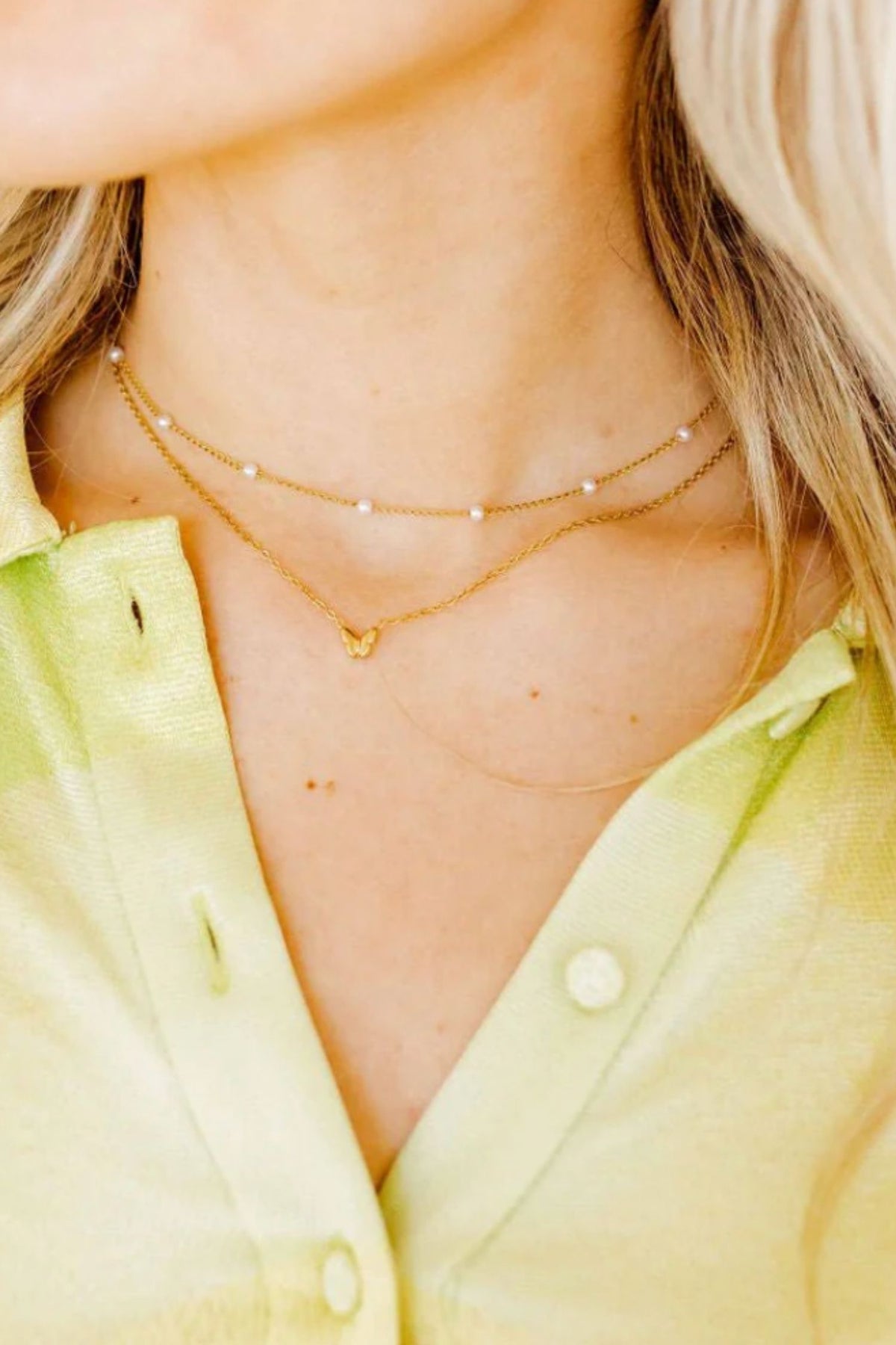 Linny Co- Gold Dabney Pearl Necklace