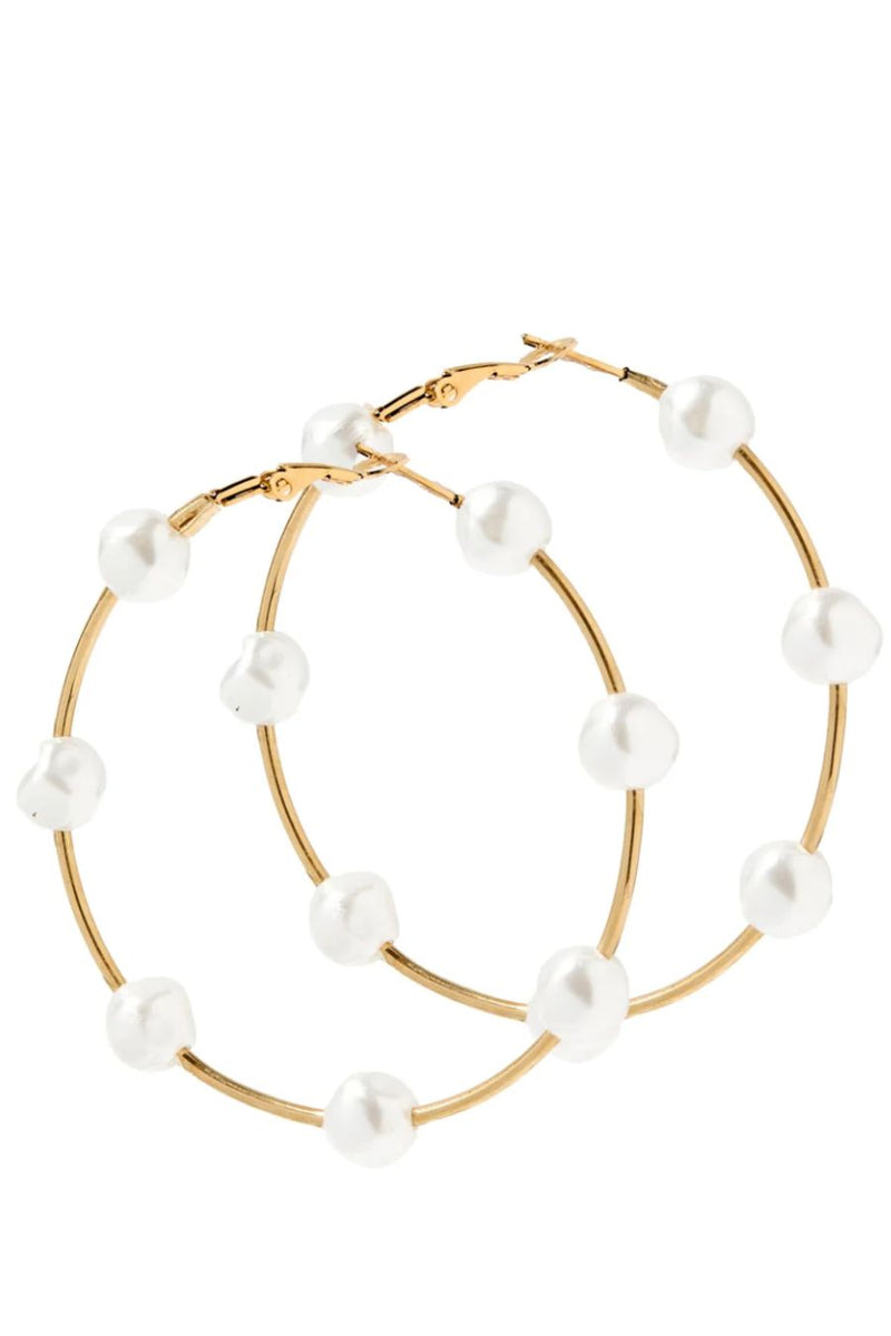 Linny Co- Pearl Hoop Earrings