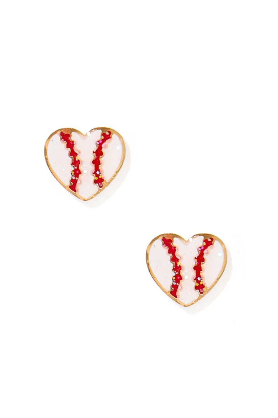 Linny Co Screwback Stud- Baseball Heart