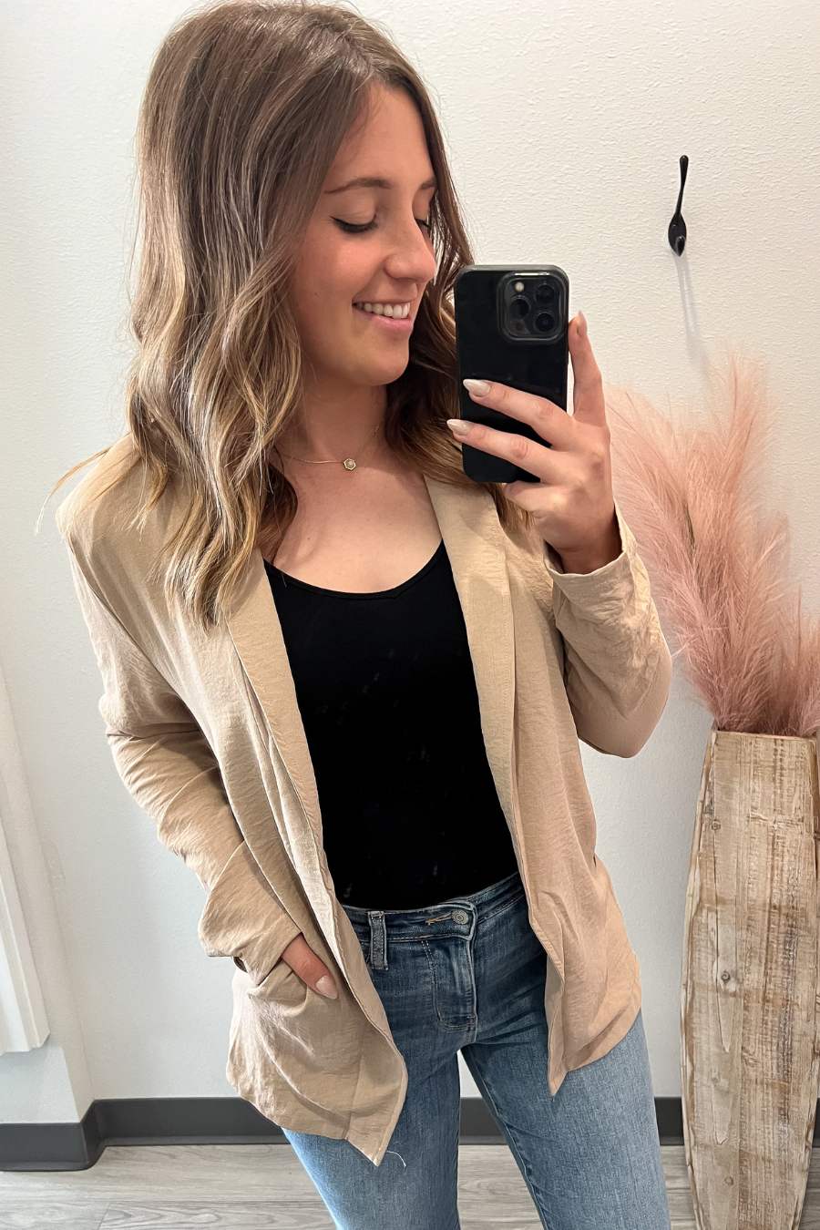 Long Sleeve Taupe Blazer