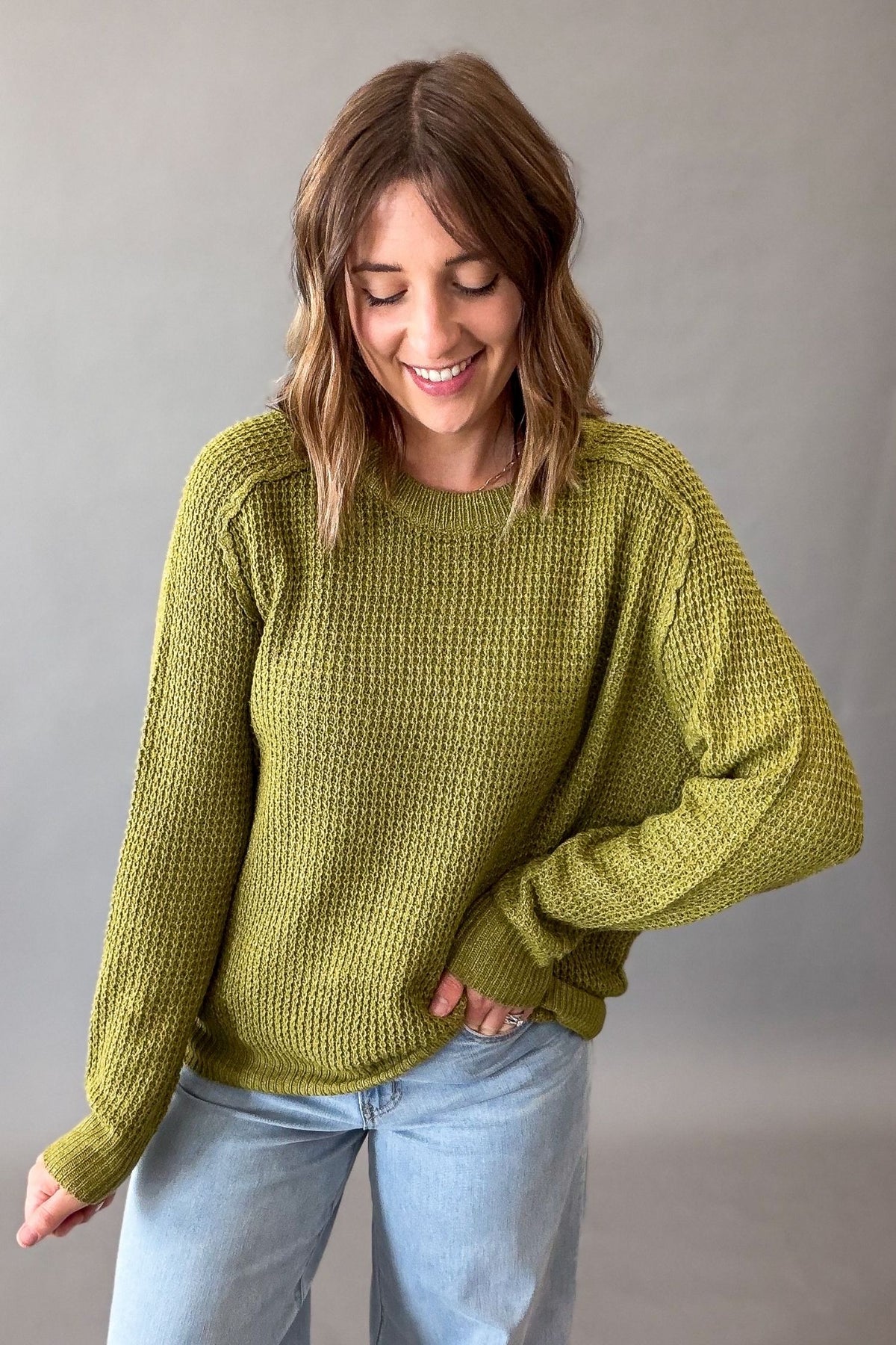 Matcha Waffle Crew Neck Sweater