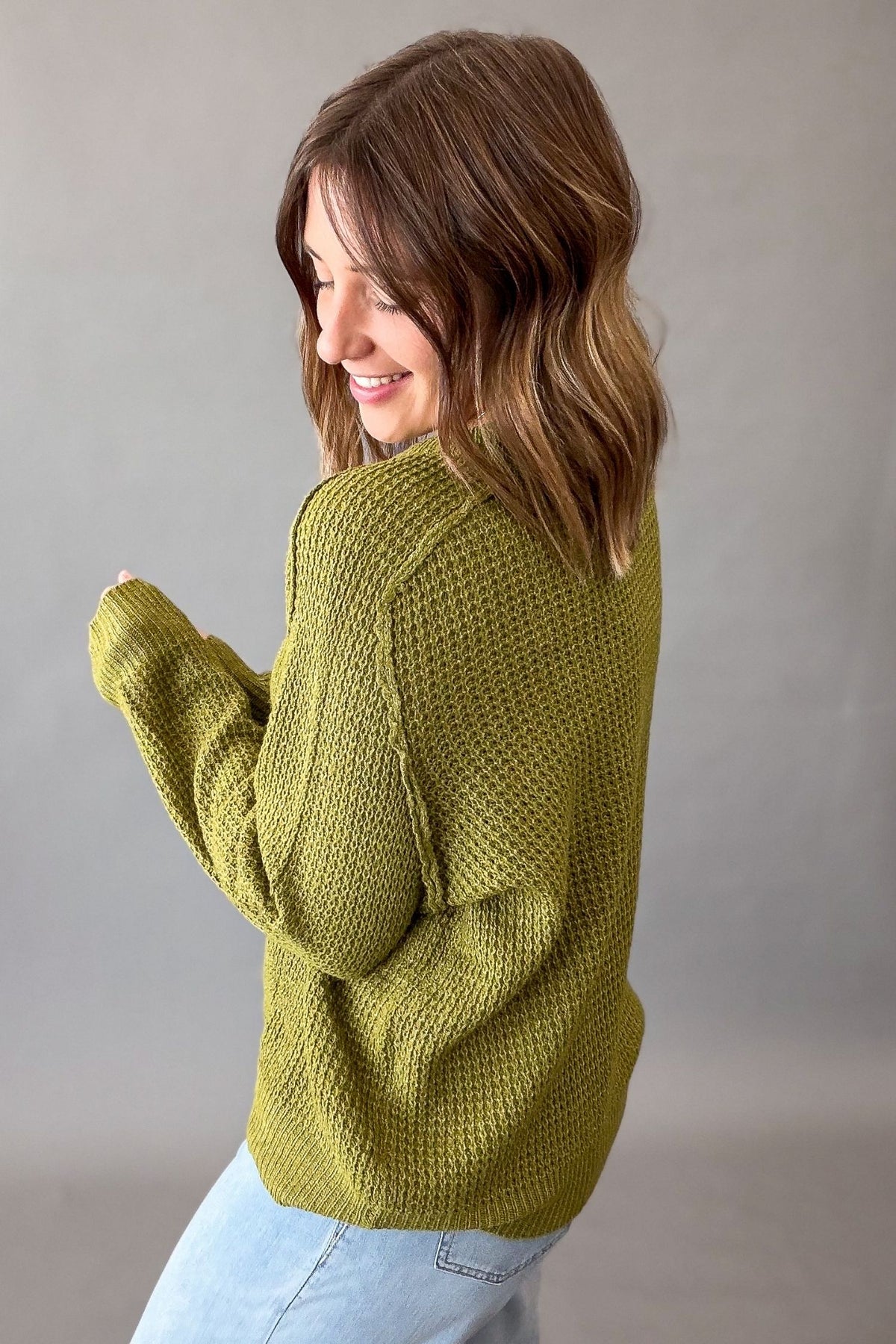 Matcha Waffle Crew Neck Sweater