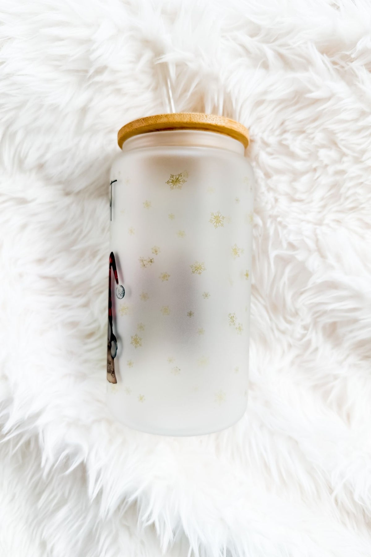 Merry & Bright Gnomes 16oz Glass Tumbler