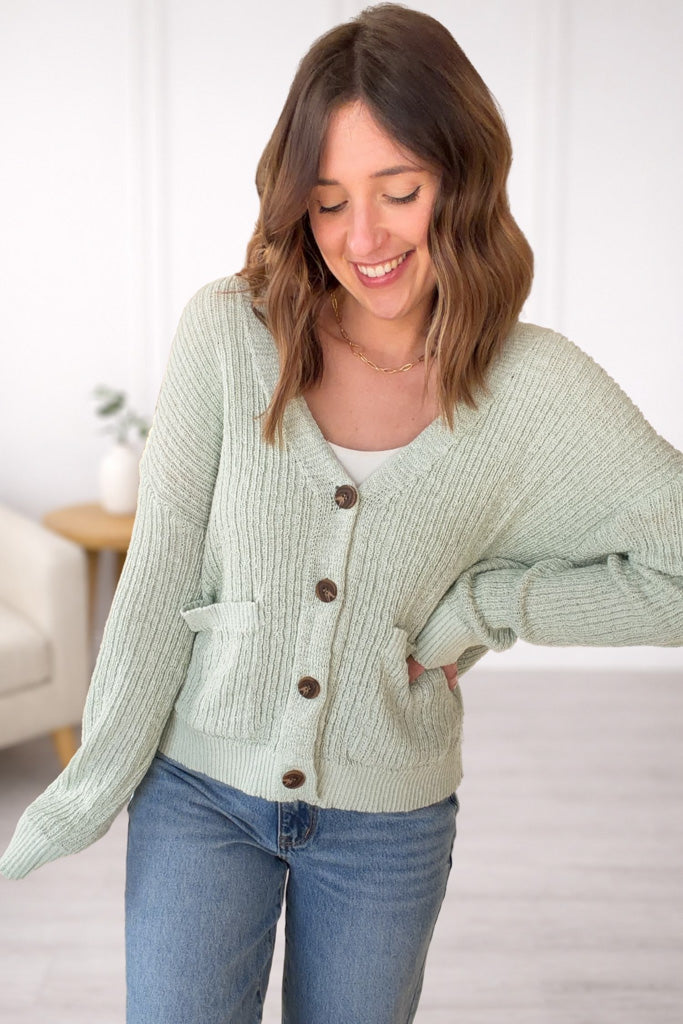 Mint Slouchy Cardigan