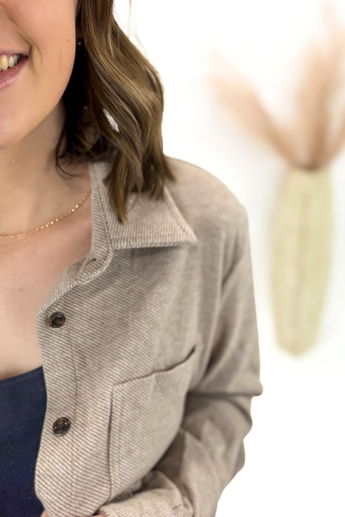 Mocha Super Soft Plaid Button Up