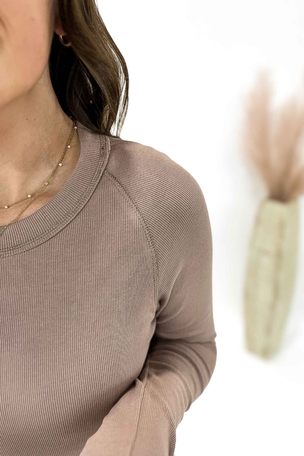 Mocha Textured Long Sleeve