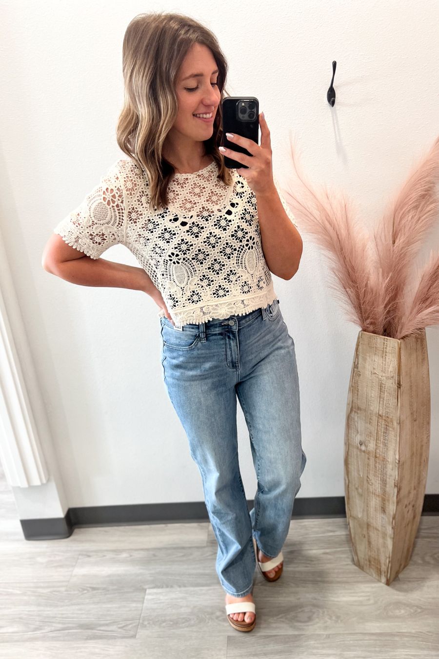Natural Crochet Short Sleeve