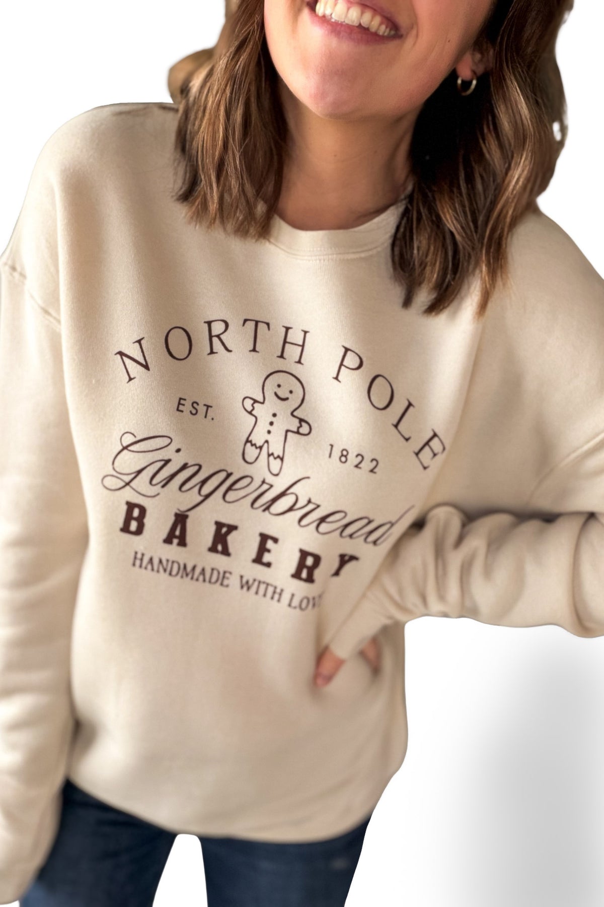 Oatmeal North Pole Bakery Graphic Sweatshirt