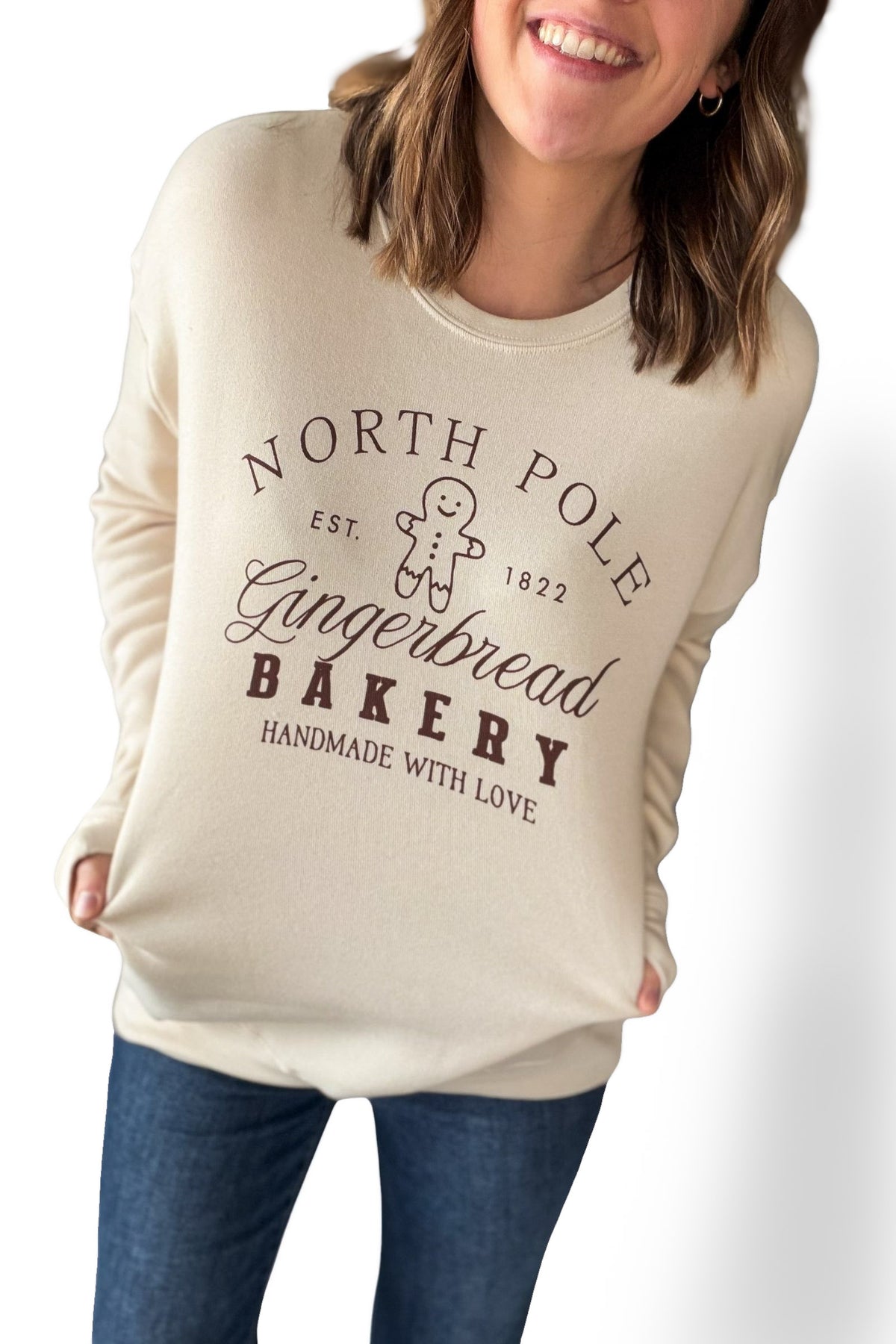 Oatmeal North Pole Bakery Graphic Sweatshirt