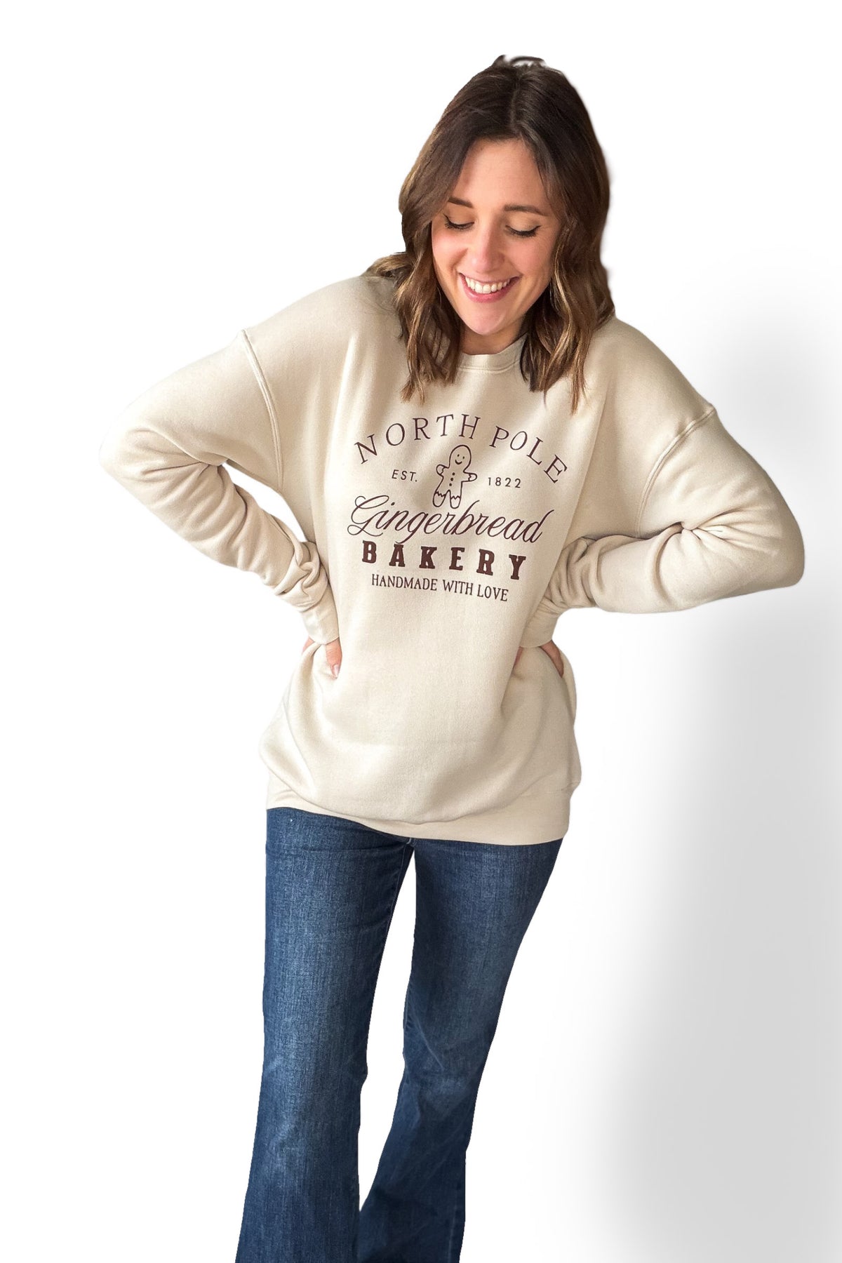 Oatmeal North Pole Bakery Graphic Sweatshirt