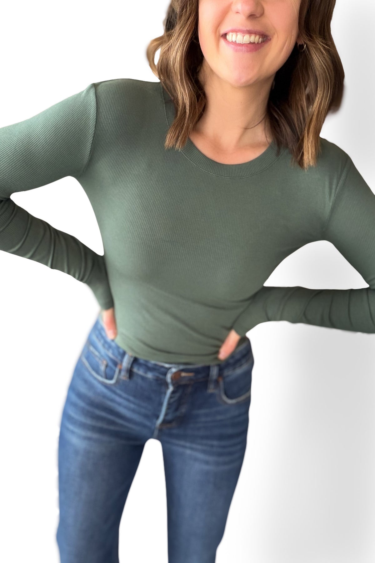 Pine Micro Ribbed Pullover