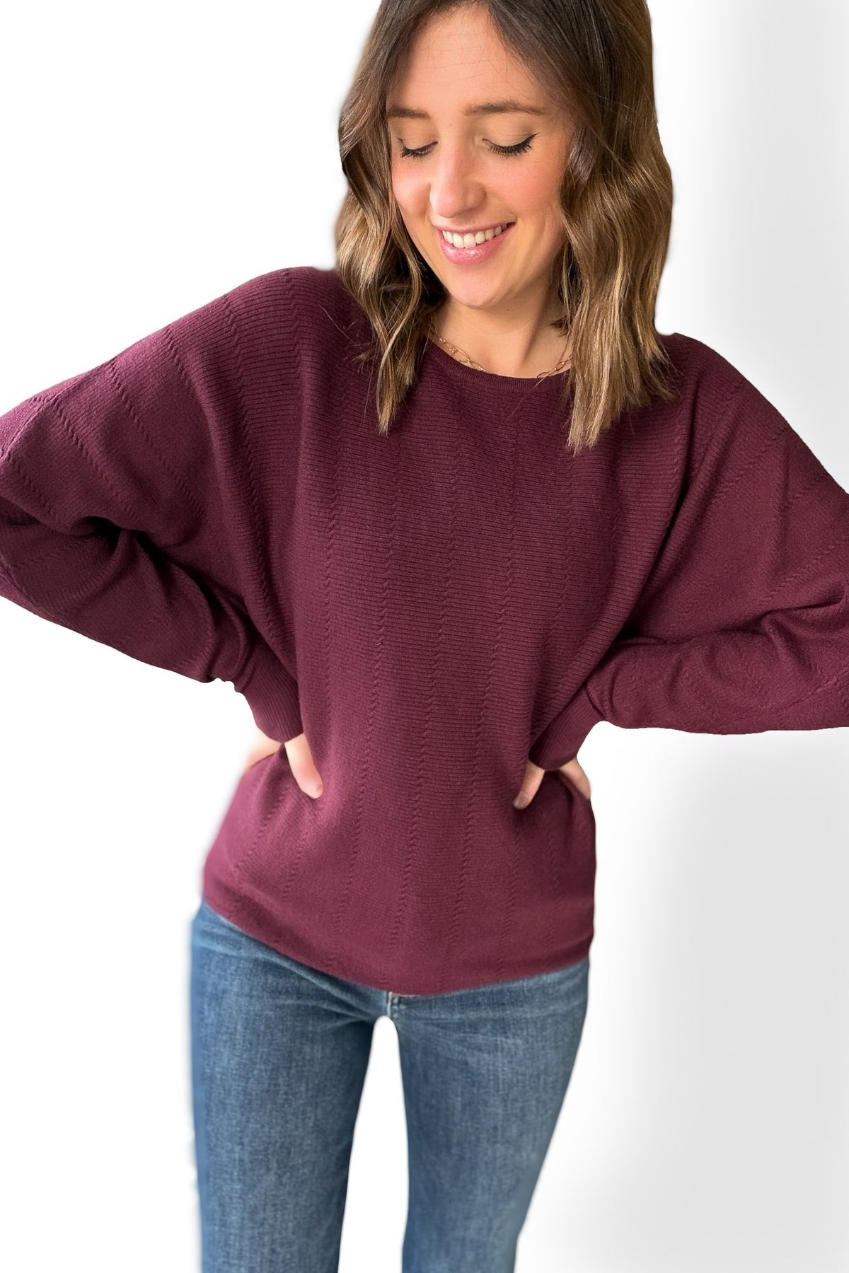 Plum Textured Sweater