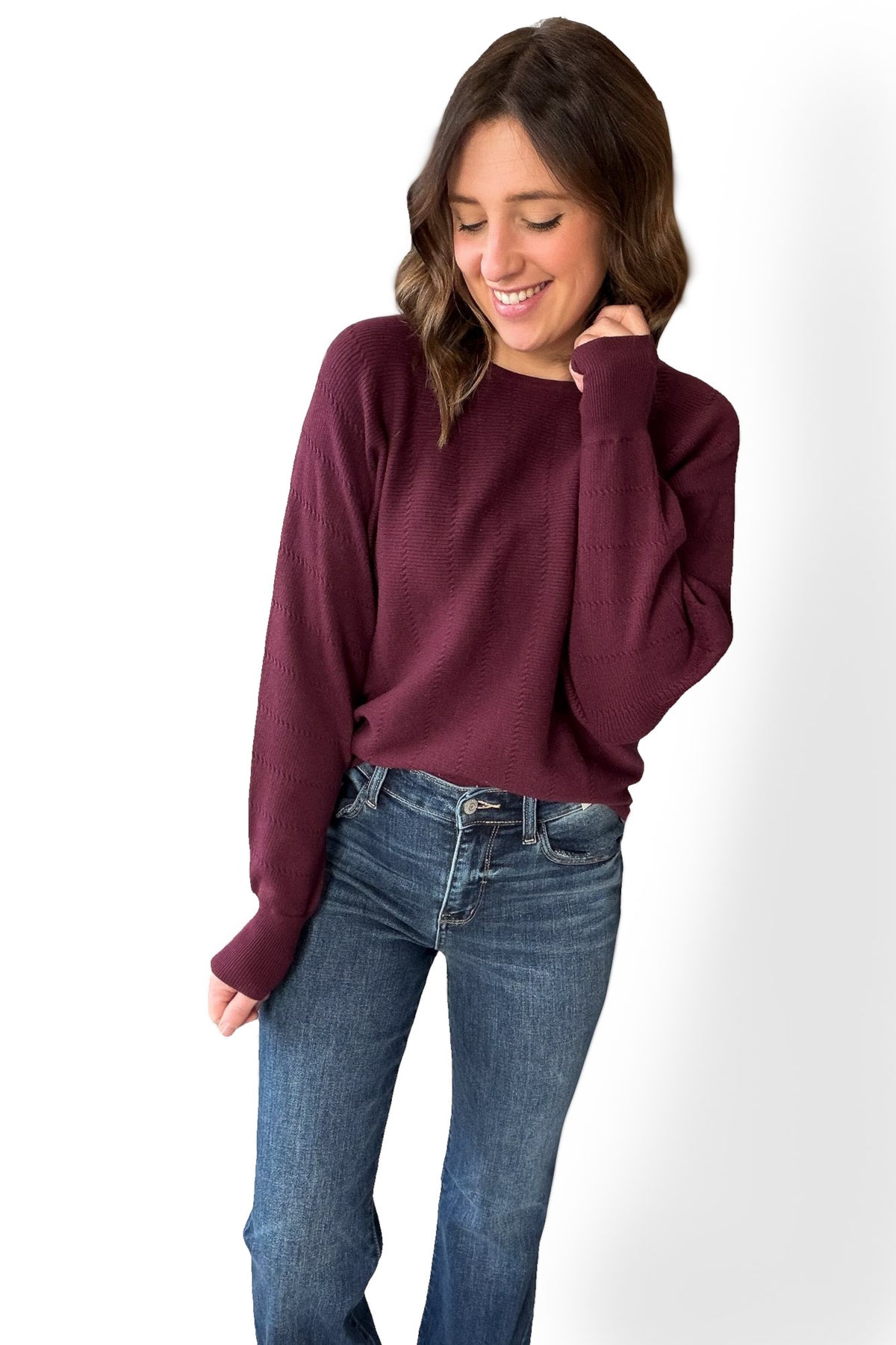 Plum Textured Sweater
