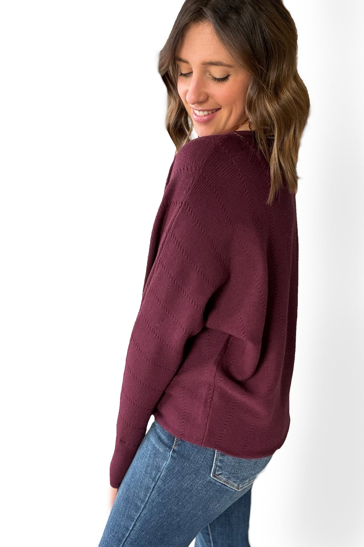 Plum Textured Sweater