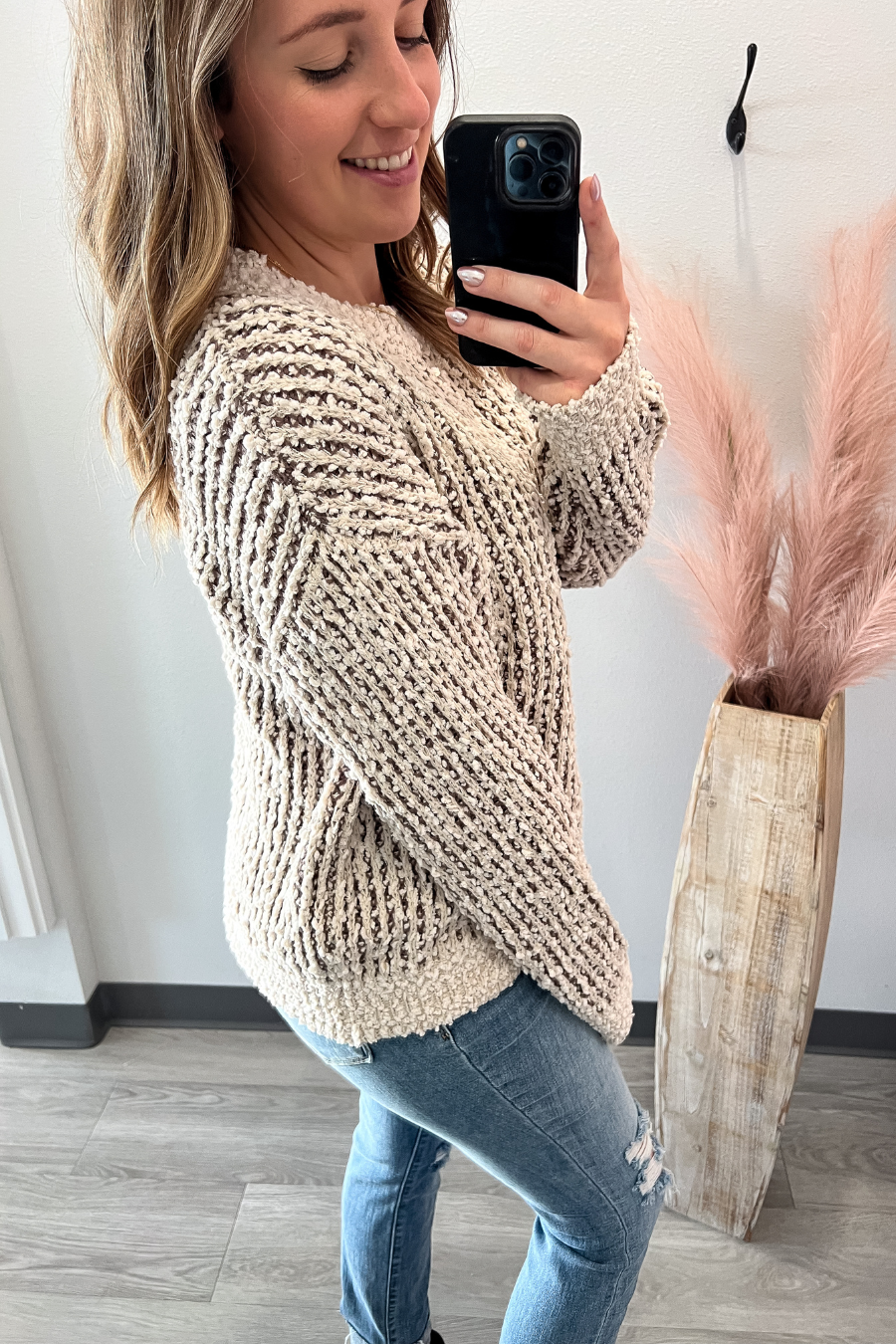 Popcorn Multi Color Sweater- Mocha
