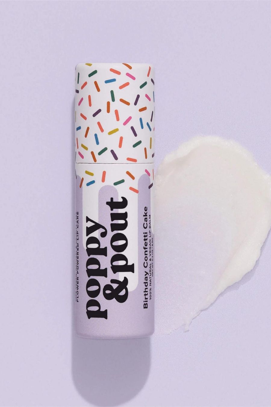 Poppy & Pout Lip Balm- Birthday Confetti Cake, Purple