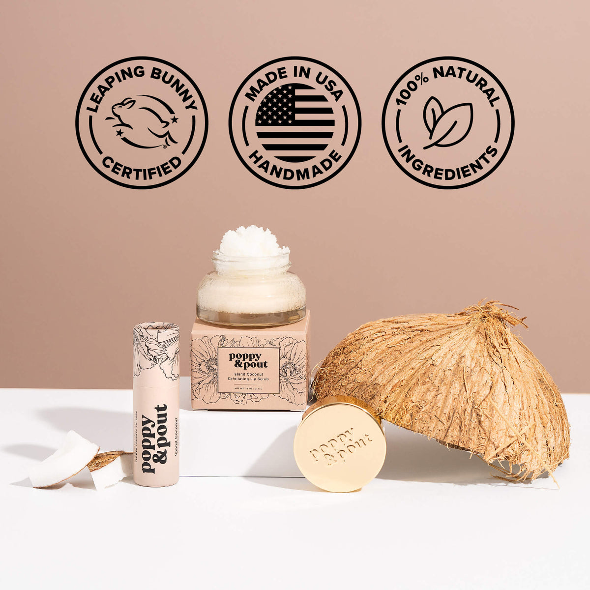 Poppy & Pout Lip Balm- Island Coconut
