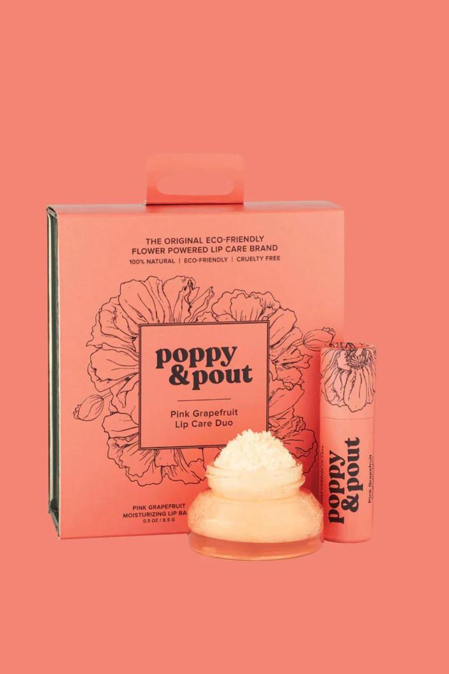 Poppy & Pout Lip Care Duo- Pink Grapefruit