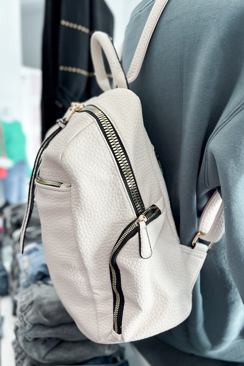 Rebecca Rounded Backpack- Off-White