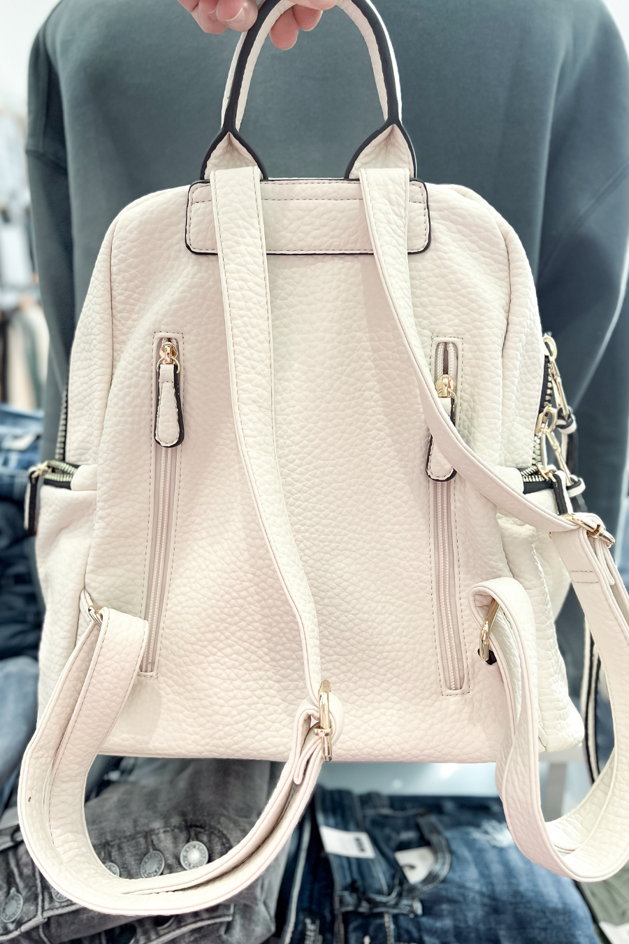 Rebecca Rounded Backpack- Off-White