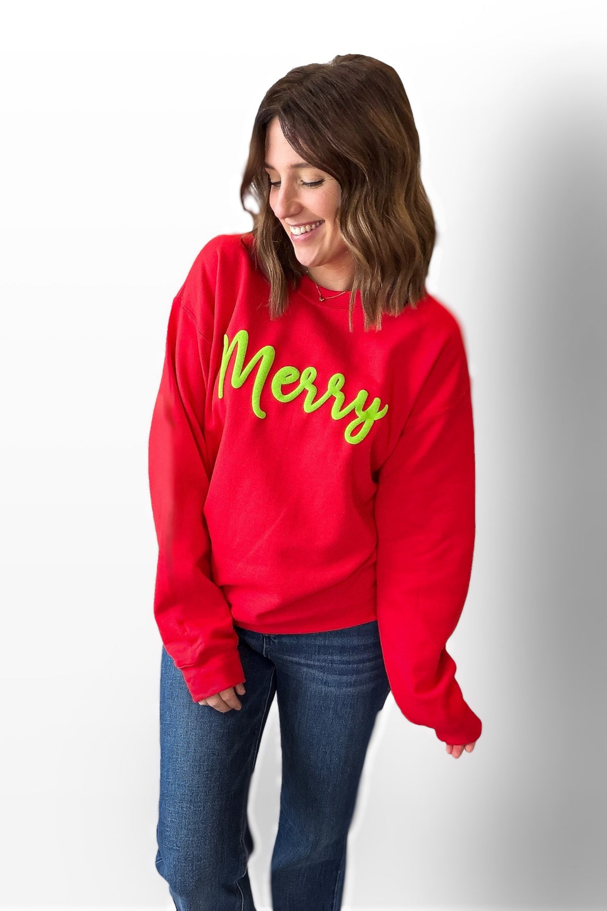Red Merry Puff Sweatshirt