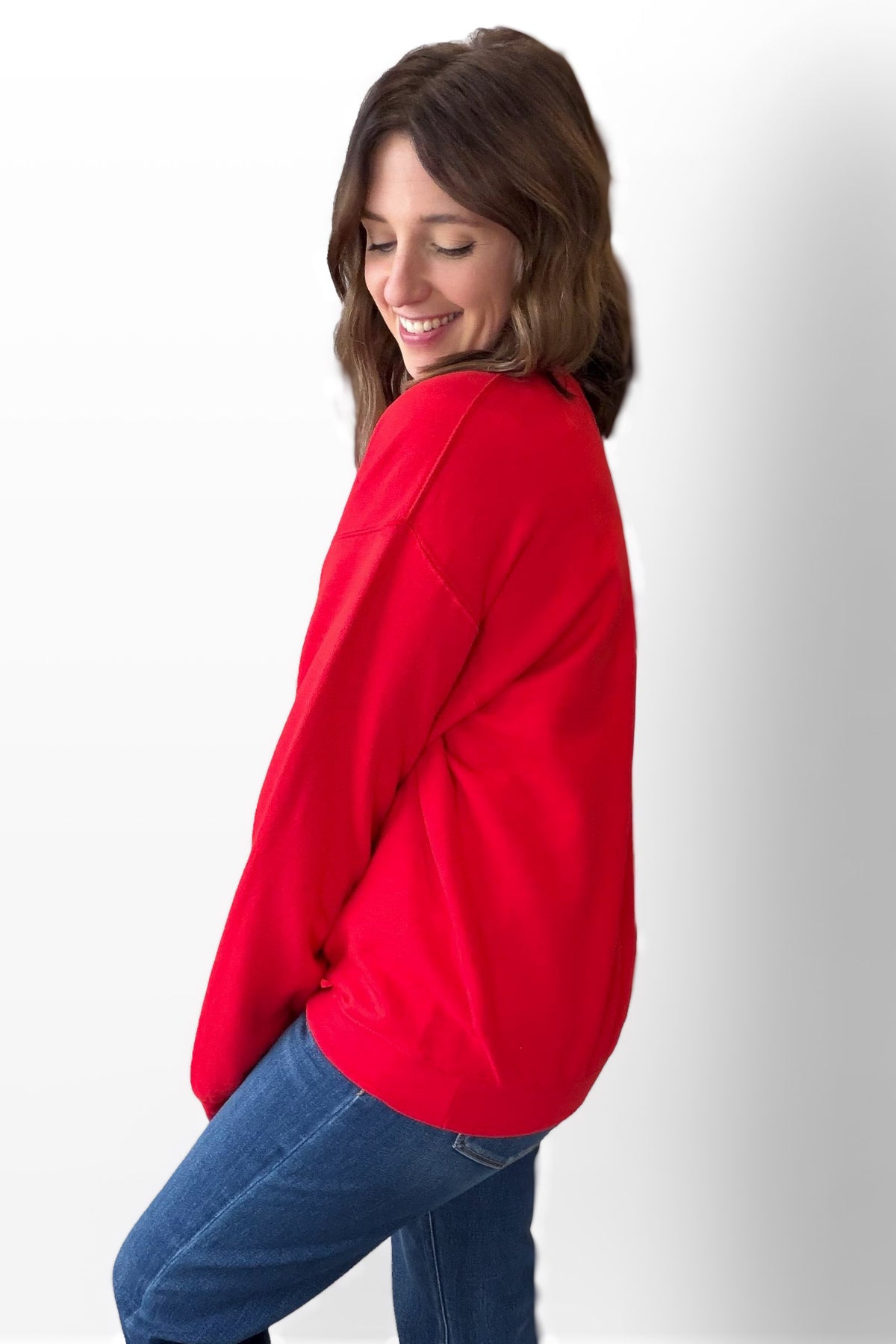 Red Merry Puff Sweatshirt