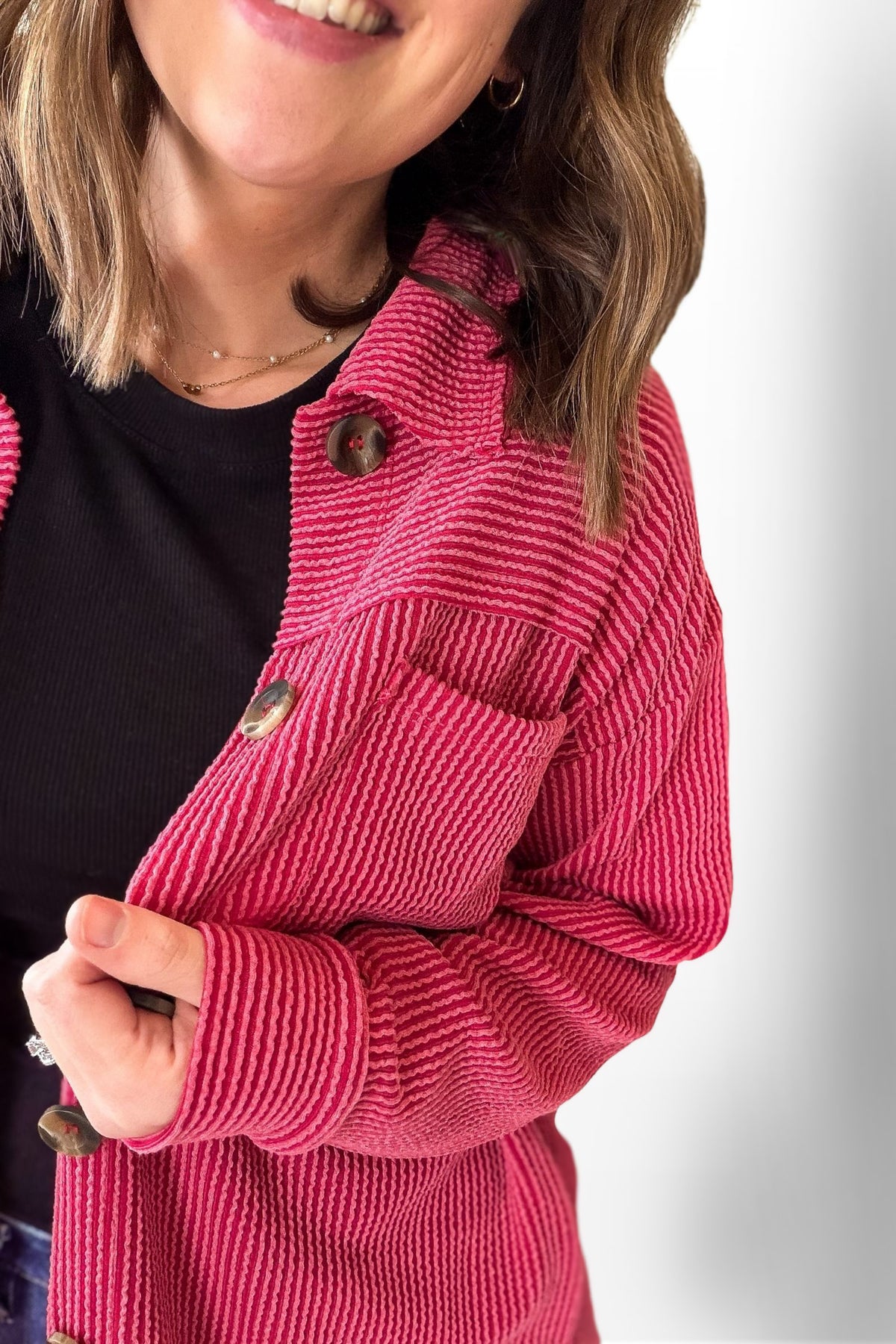 Ribbed Jacket 2.0- Red