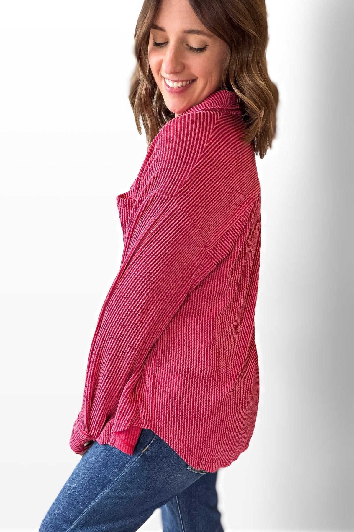 Ribbed Jacket 2.0- Red