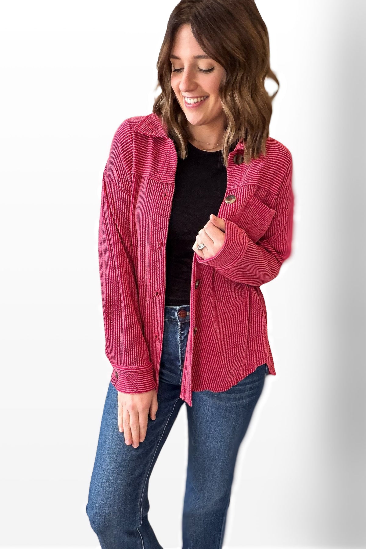 Ribbed Jacket 2.0- Red