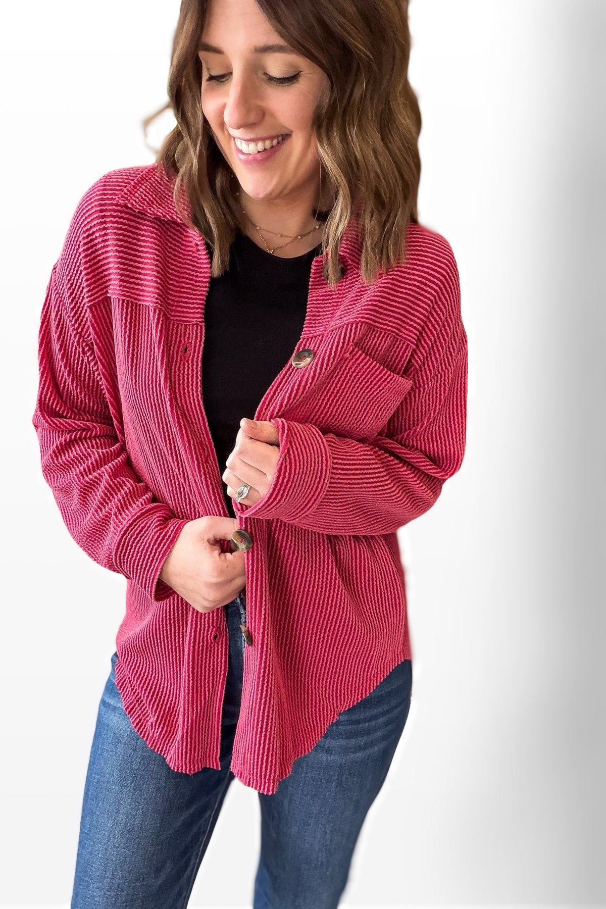 Ribbed Jacket 2.0- Red