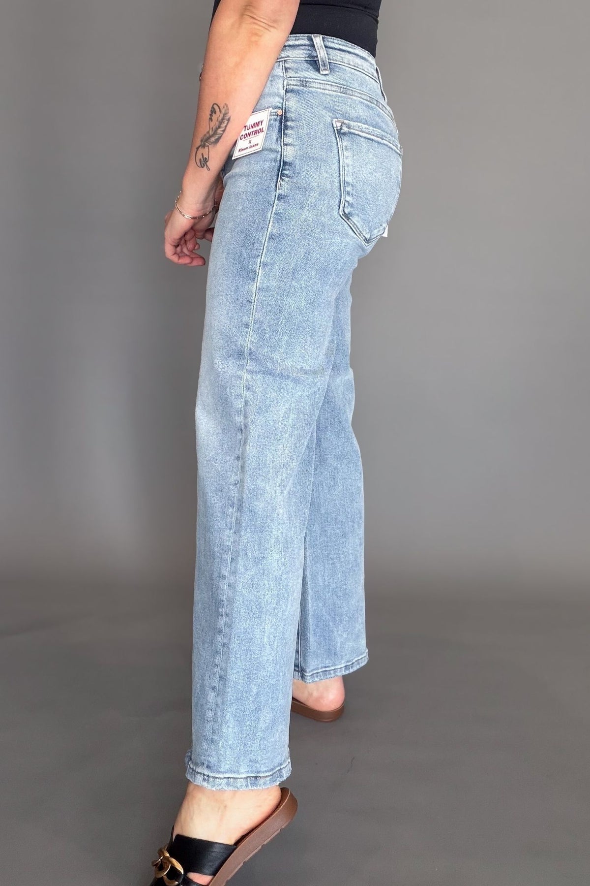 flattering high rise wide leg denim boutique styling